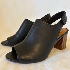 Clarks Deva Jayleen Black Leather Slingback Heel Women's Size 6M